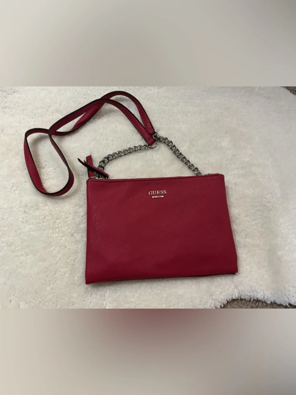 GUESS Pink Chain-Accent Crossbody Bag - Picture 2 of 3